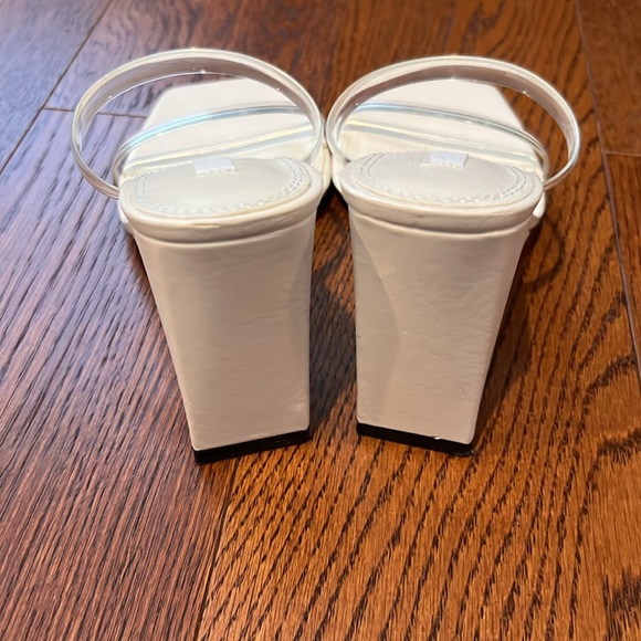 Zara White Clear Strap Wedge - Picture 4 of 5